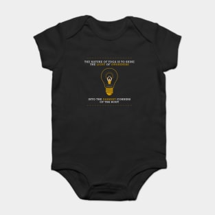 The nature of Yoga is to shine the light of darkest corners of the body Baby Bodysuit